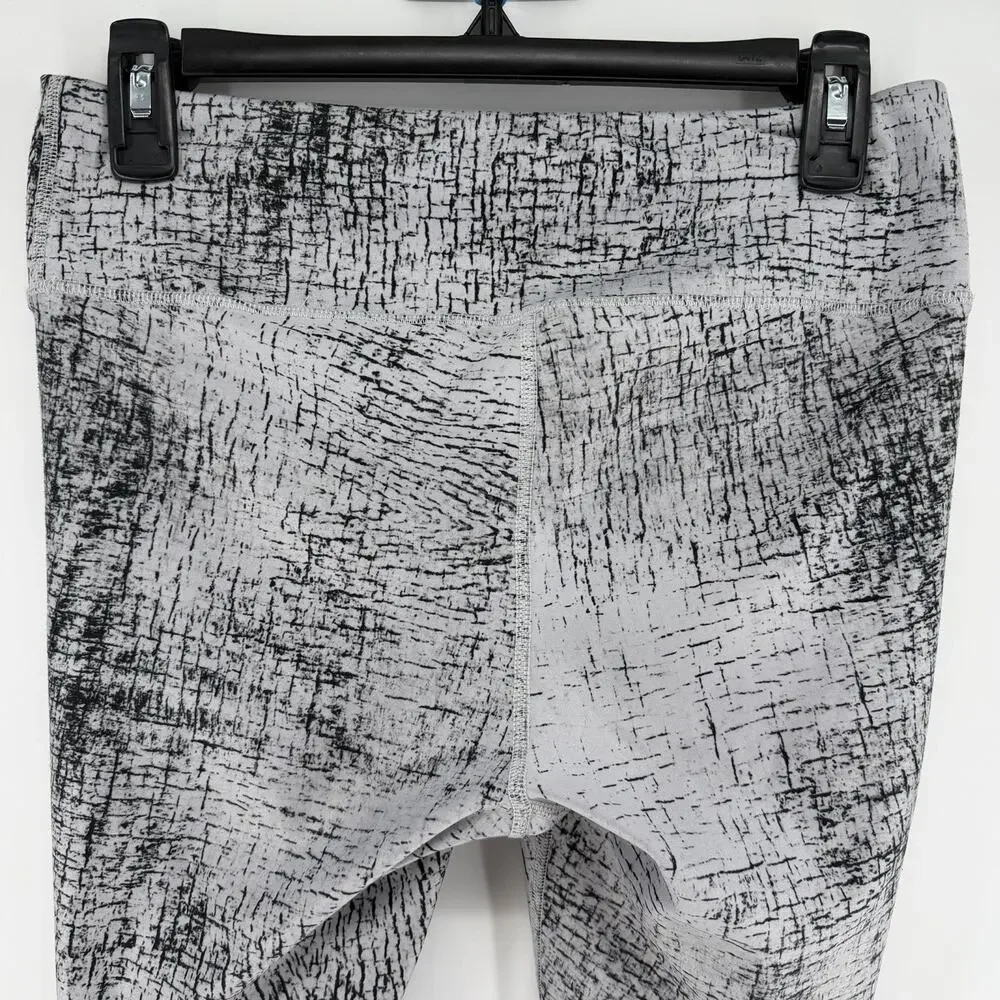 ALO Yoga Tech Lift Airbrush Full-Length Performance Leggings In Crackle Gray LG